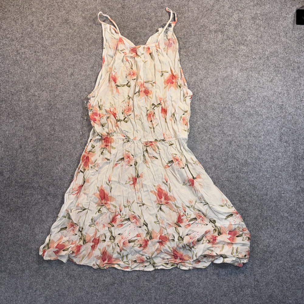 J for Justify Floral Sundress XL Ivory Pink Rayon Sleeveless Mini Dress